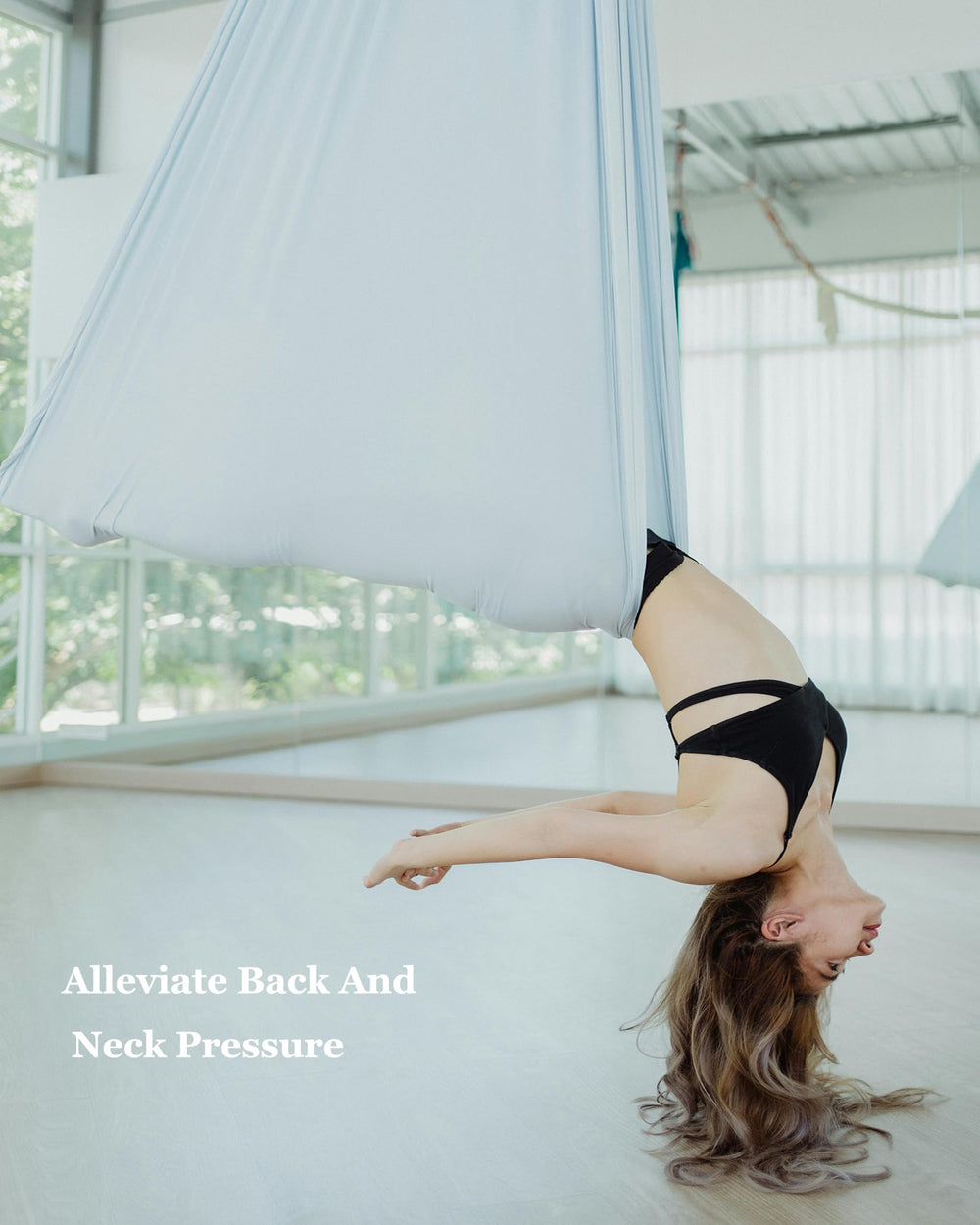 F.Life Aerial Yoga Hammock setup with steel carabiners