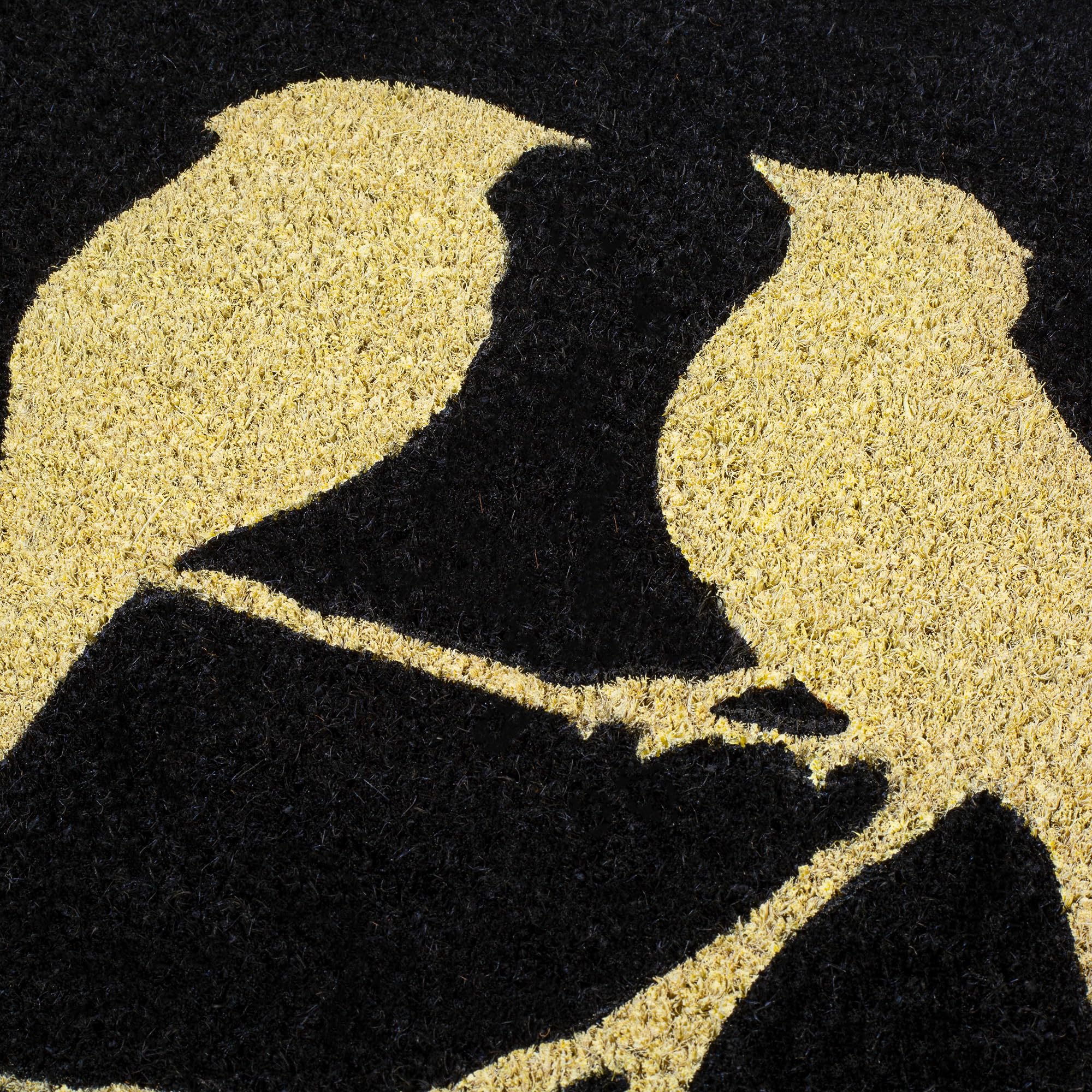 FAB HAB Birds on Branch Black Doormat with coir bristles