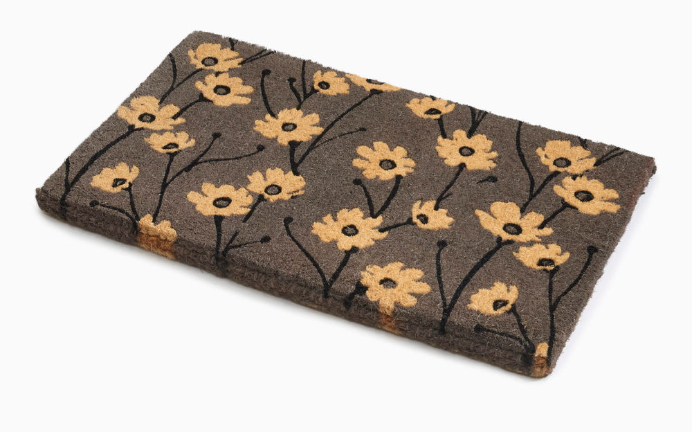 FAB HAB Floral Extra Thick Doormat close-up of coir texture