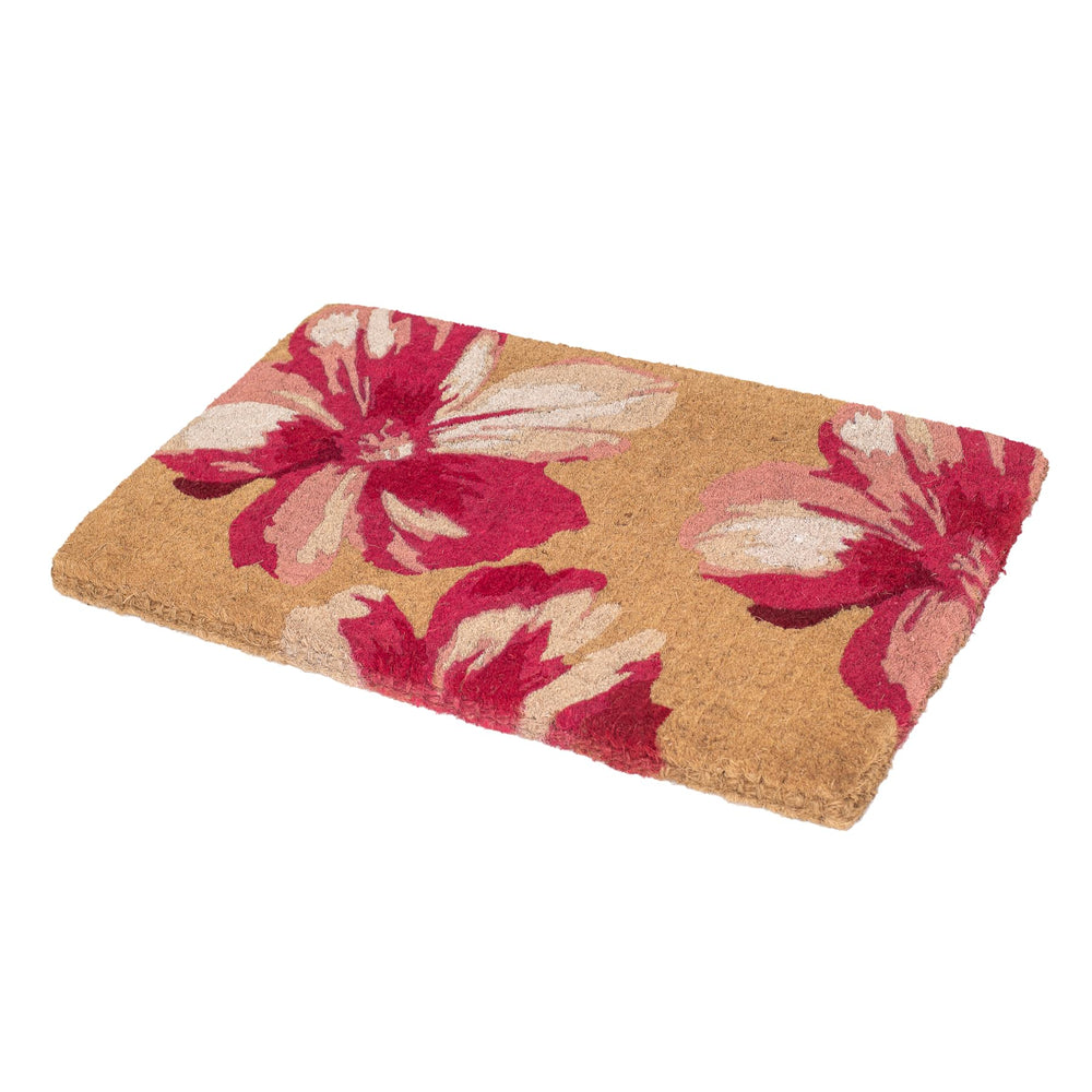 FAB HAB Floral Extra Thick Doormat close-up of coir texture