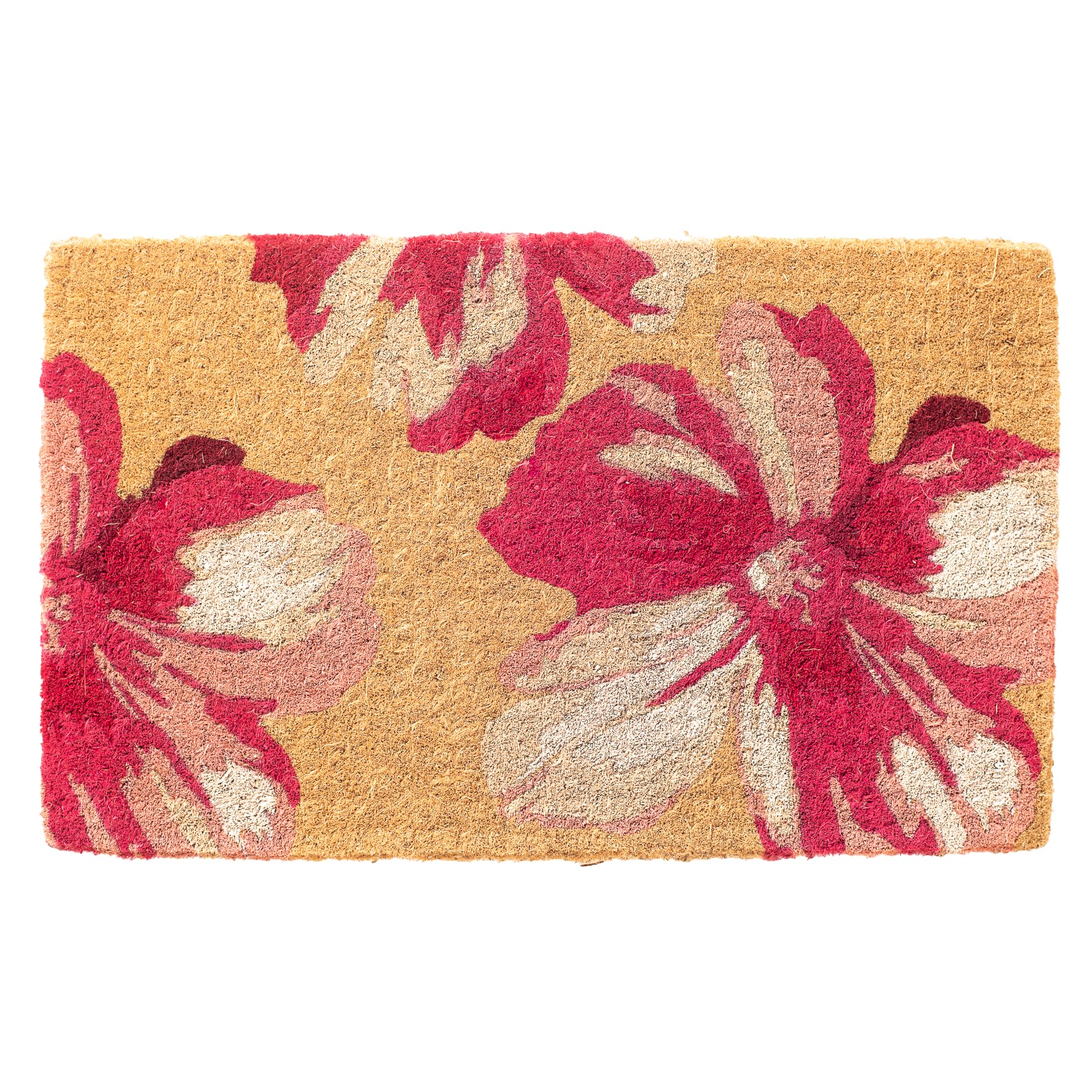 FAB HAB Floral Extra Thick Doormat in outdoor entryway setting