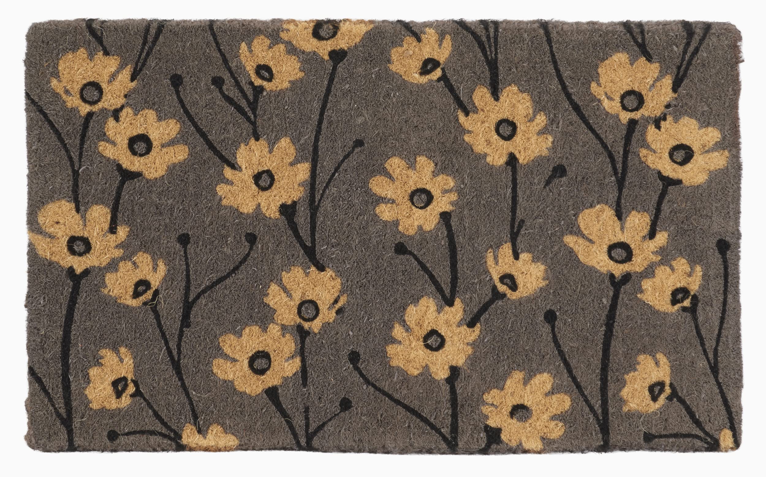 FAB HAB Floral Extra Thick Doormat in outdoor setting