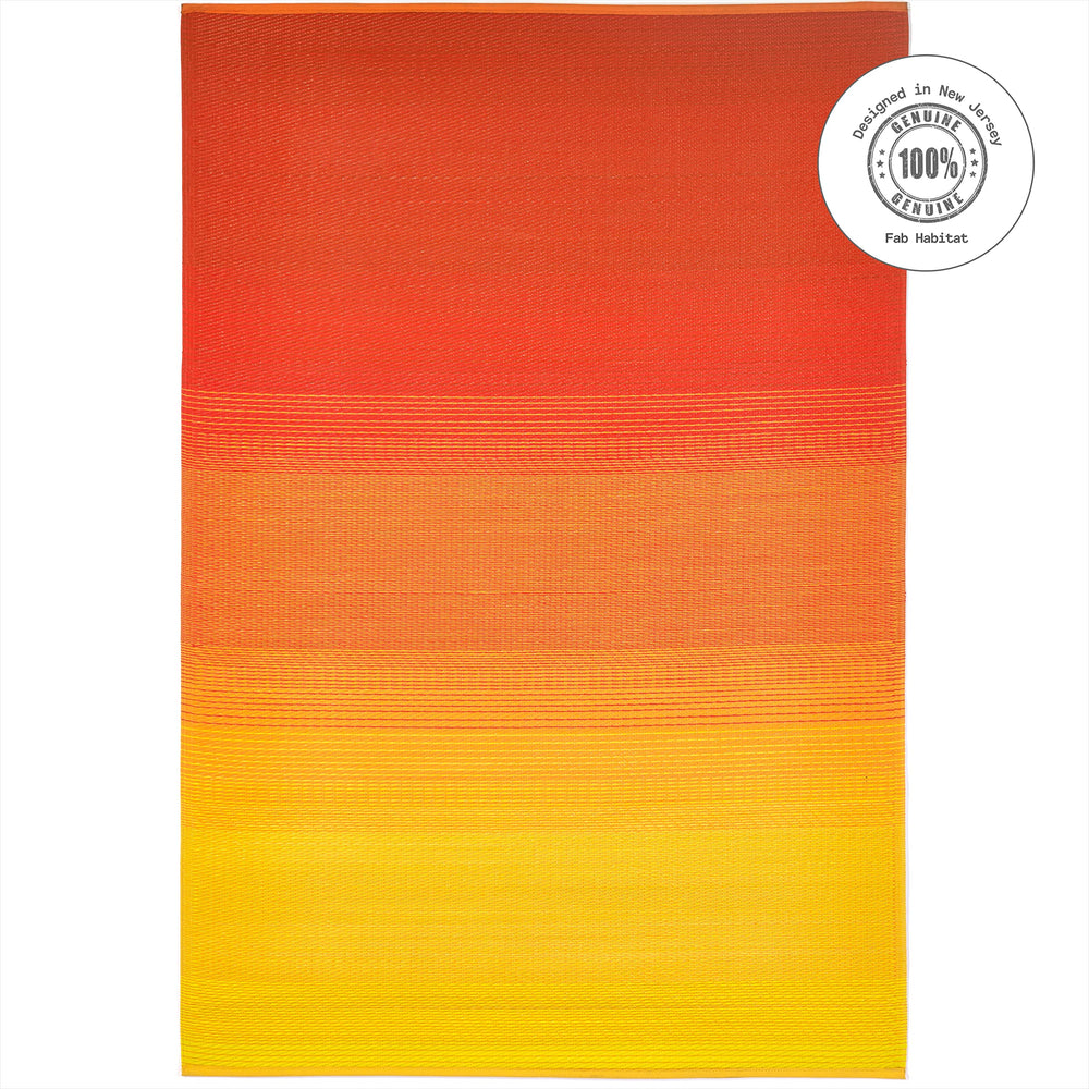 FAB HAB Outdoor Rug Big Sur - Sunset rolled for storage