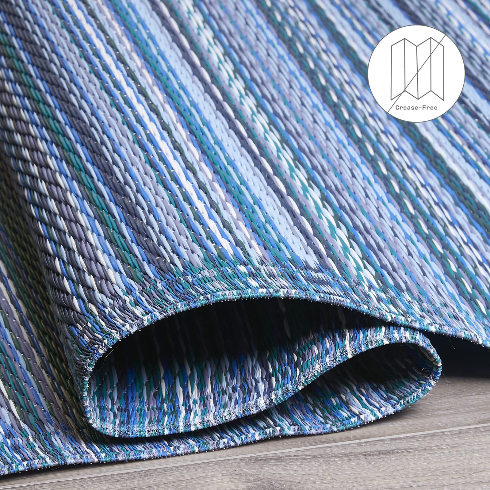 FAB HAB Outdoor Rug showing reversible pattern