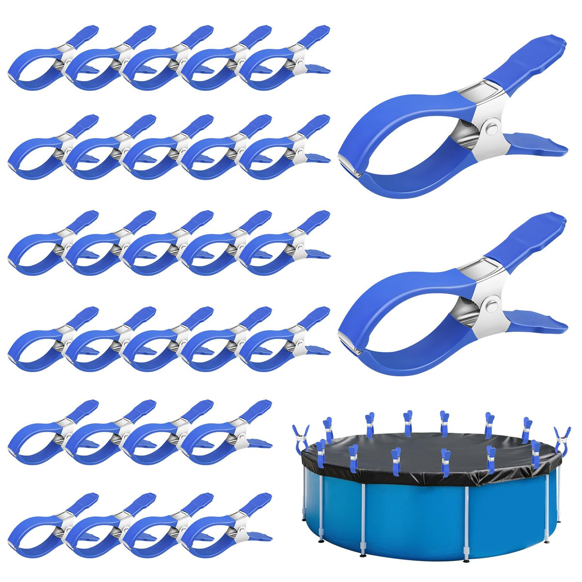 Fabflame 30 PCS Pool Cover Clips front view