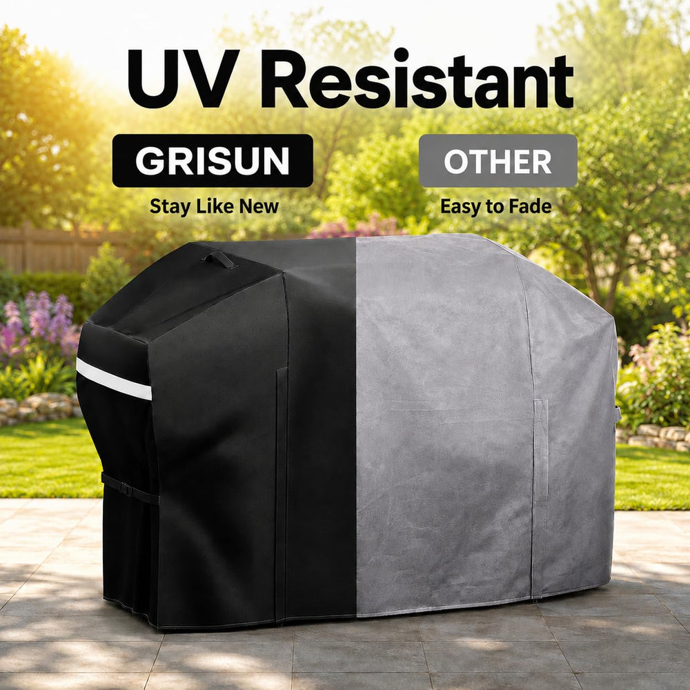 Fabric handles for easy removal on GRISUN griddle cover