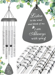 Fabuday 32'' Sympathy Wind Chimes Gray with packaging