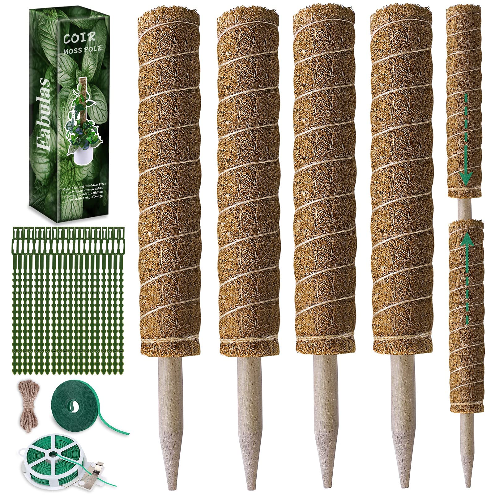 Fabulas Moss Pole 16 inch plant support front view