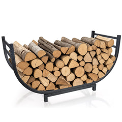 facka 30 Inch Firewood Rack front view in black