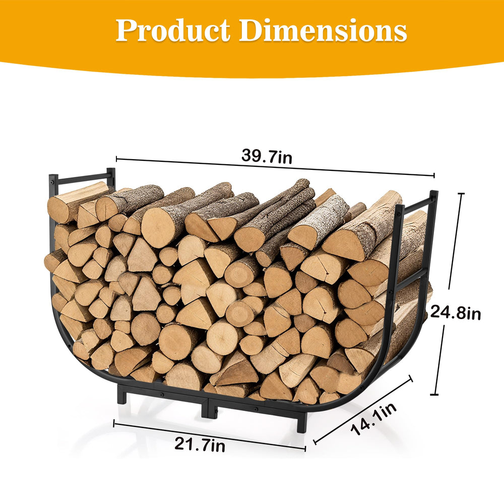 facka firewood rack in a garden setting with firewood