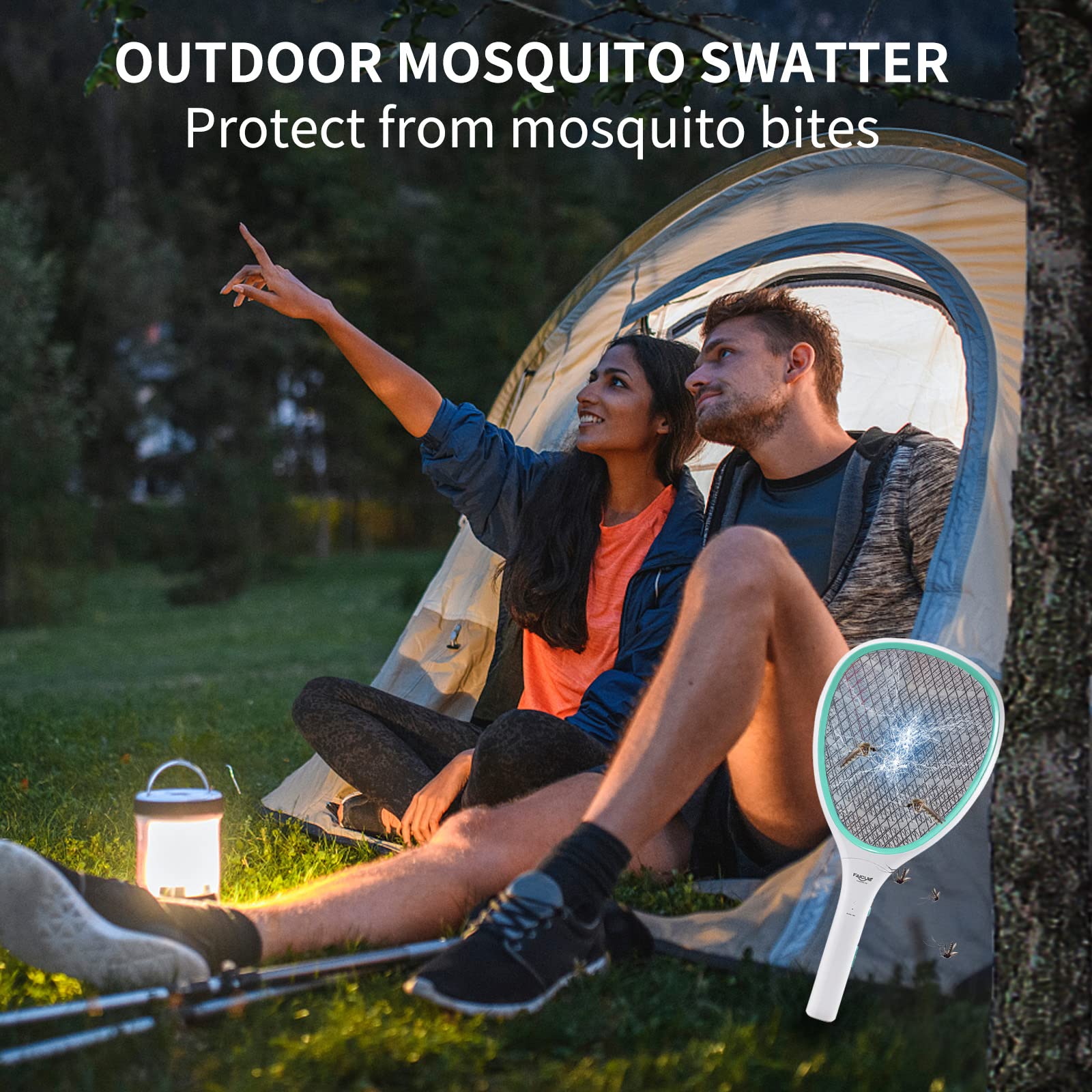 Faicuk Electric Fly Swatter demonstrating usage