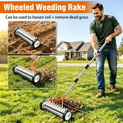 Failenfeivp Thatch Rake showing adjustable handle lengths