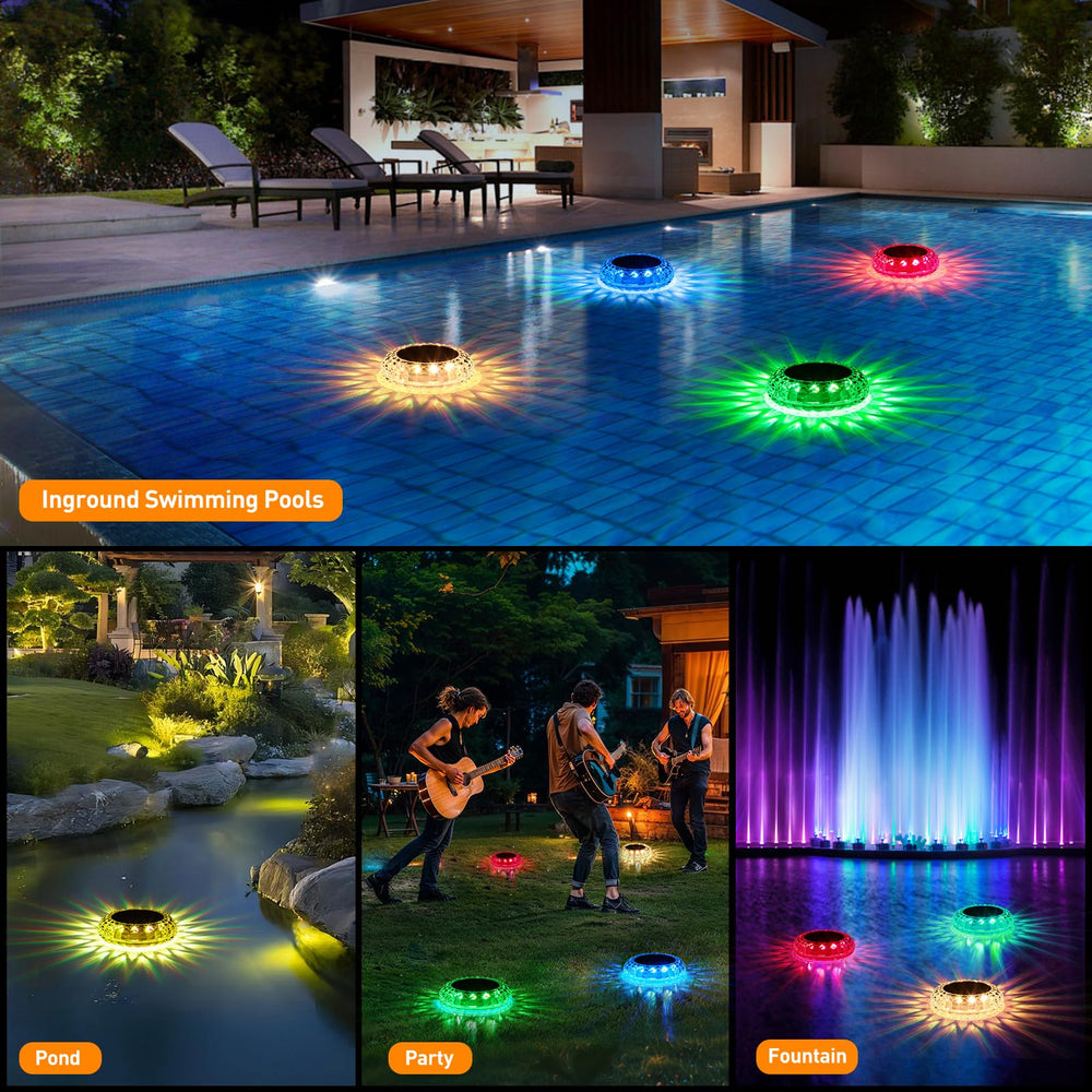 FAINSLIGO Floating Pool Light in garden setting