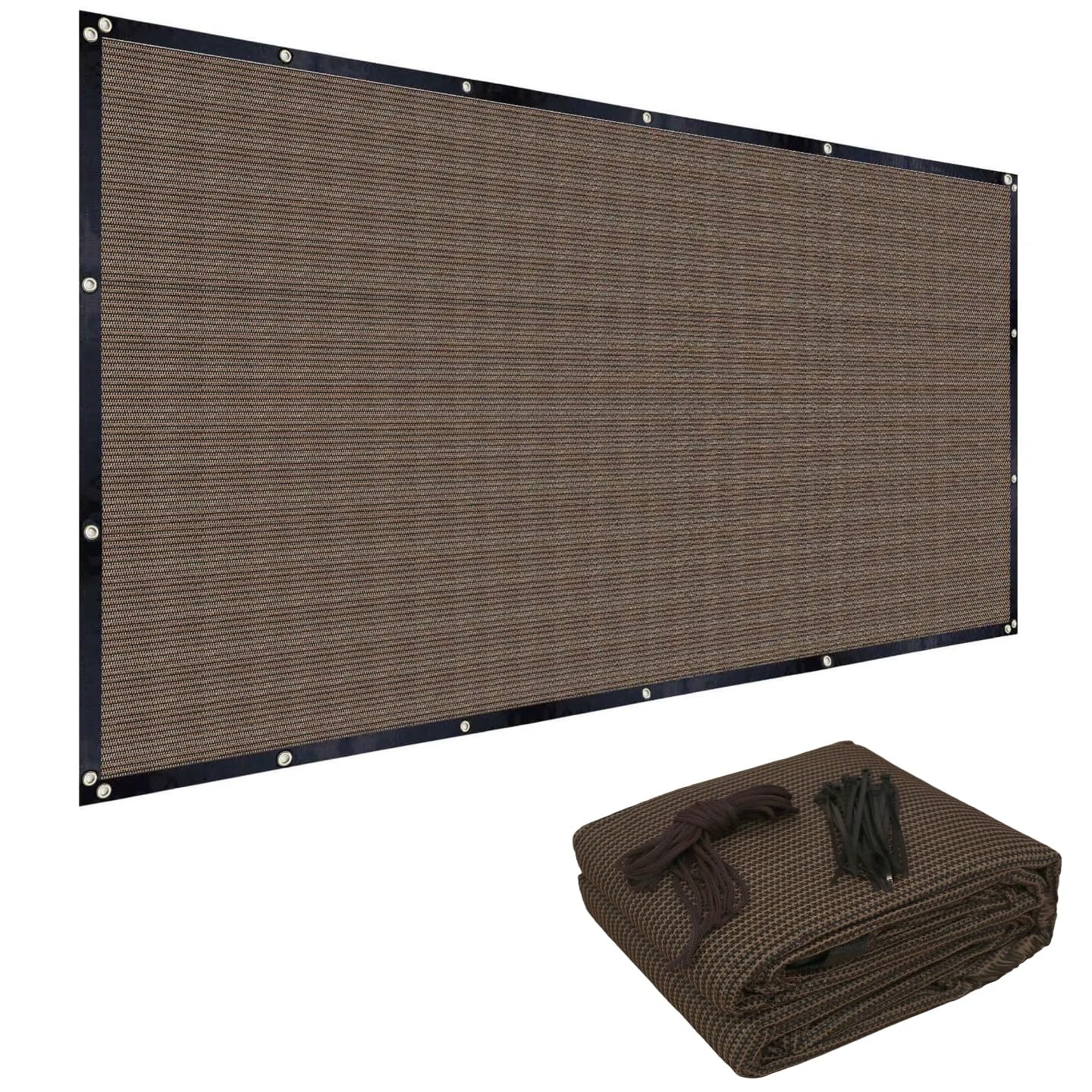 FAIR WIND 6'x10' Shade Cloth Mocha front view