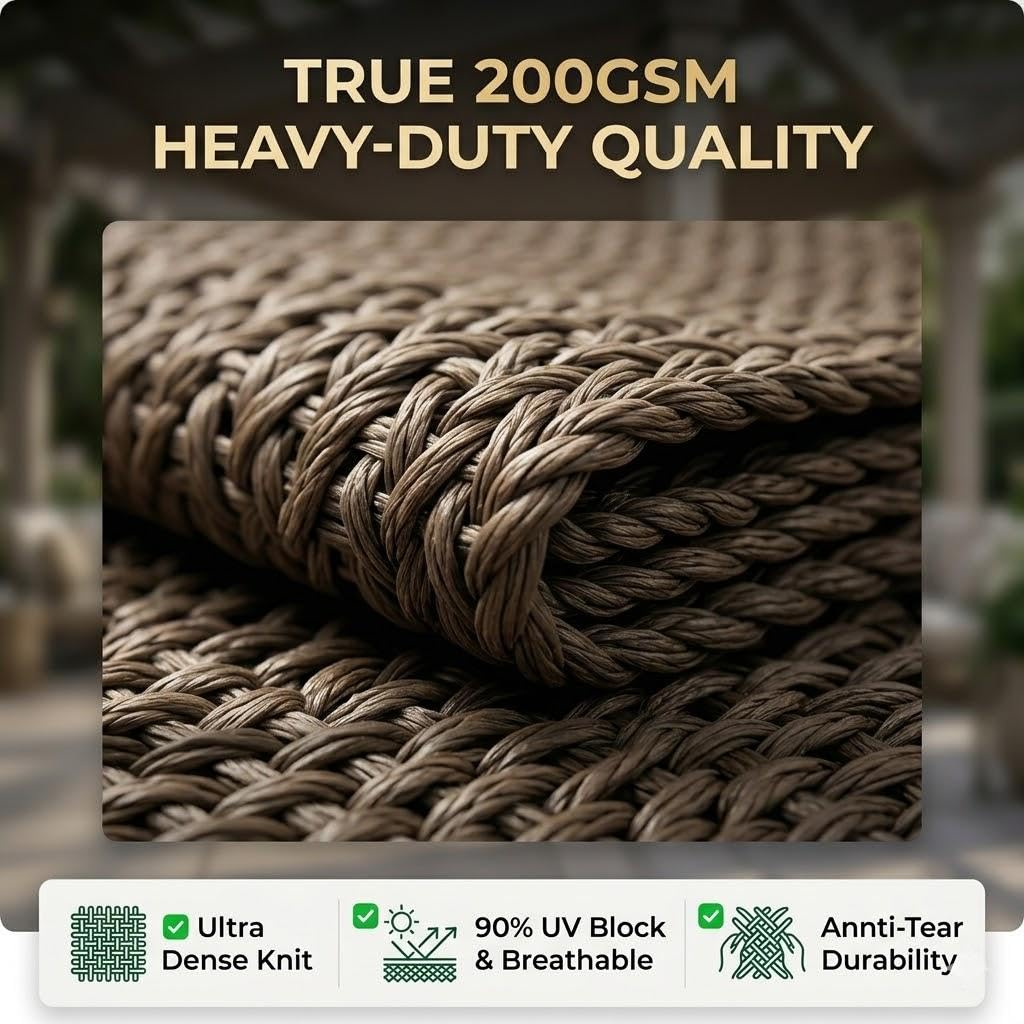 FAIR WIND shade cloth in a garden setting