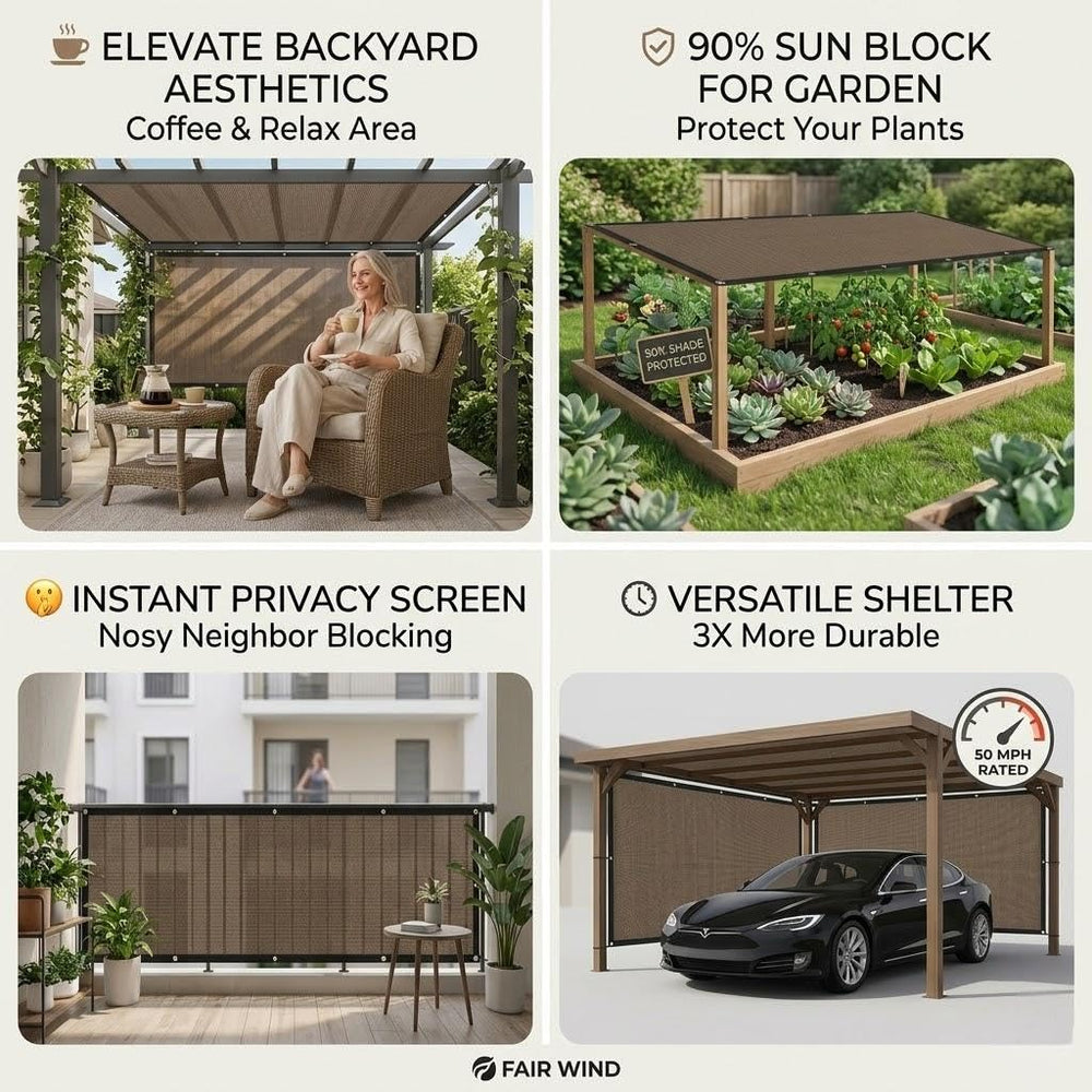 FAIR WIND Shade Cloth packaging and dimensions