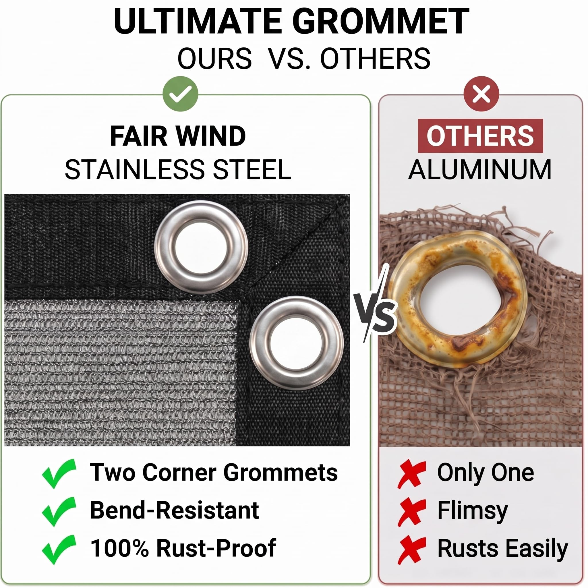 FAIR WIND sun shade cloth in outdoor patio setting