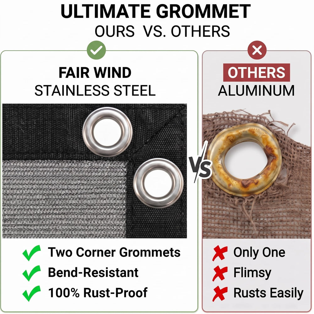 FAIR WIND sun shade cloth in outdoor patio setting