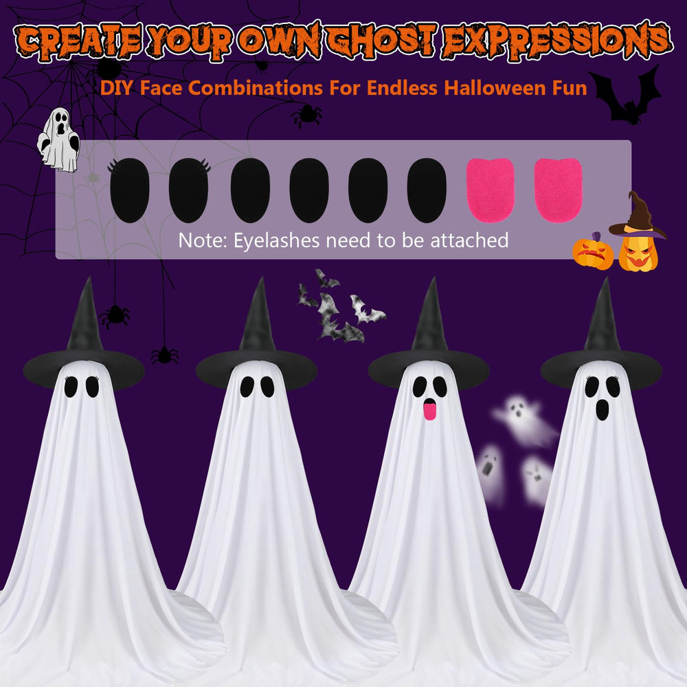 FairyGlim Halloween ghost with LED lights glowing at night