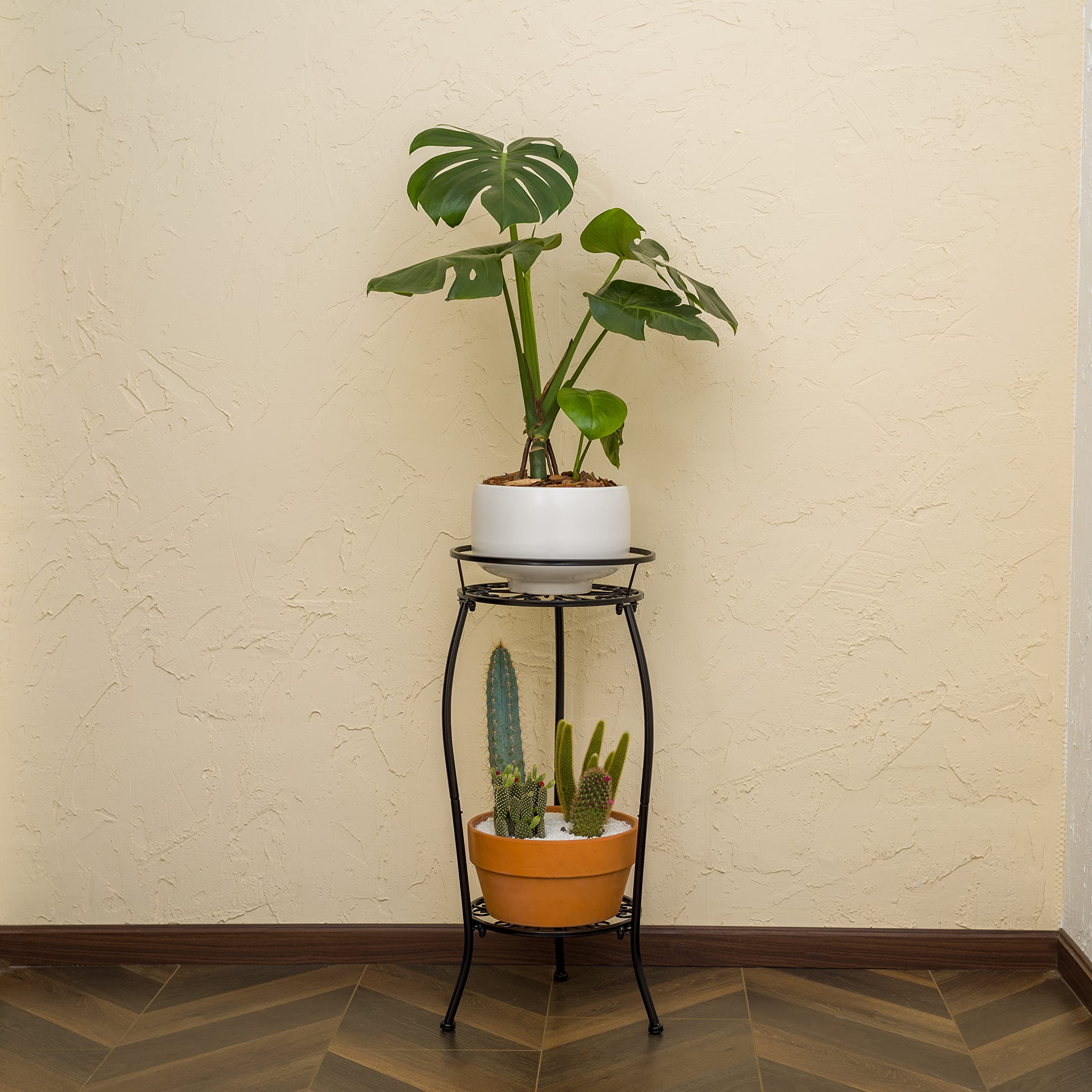 FaithLand plant stand displayed in a garden