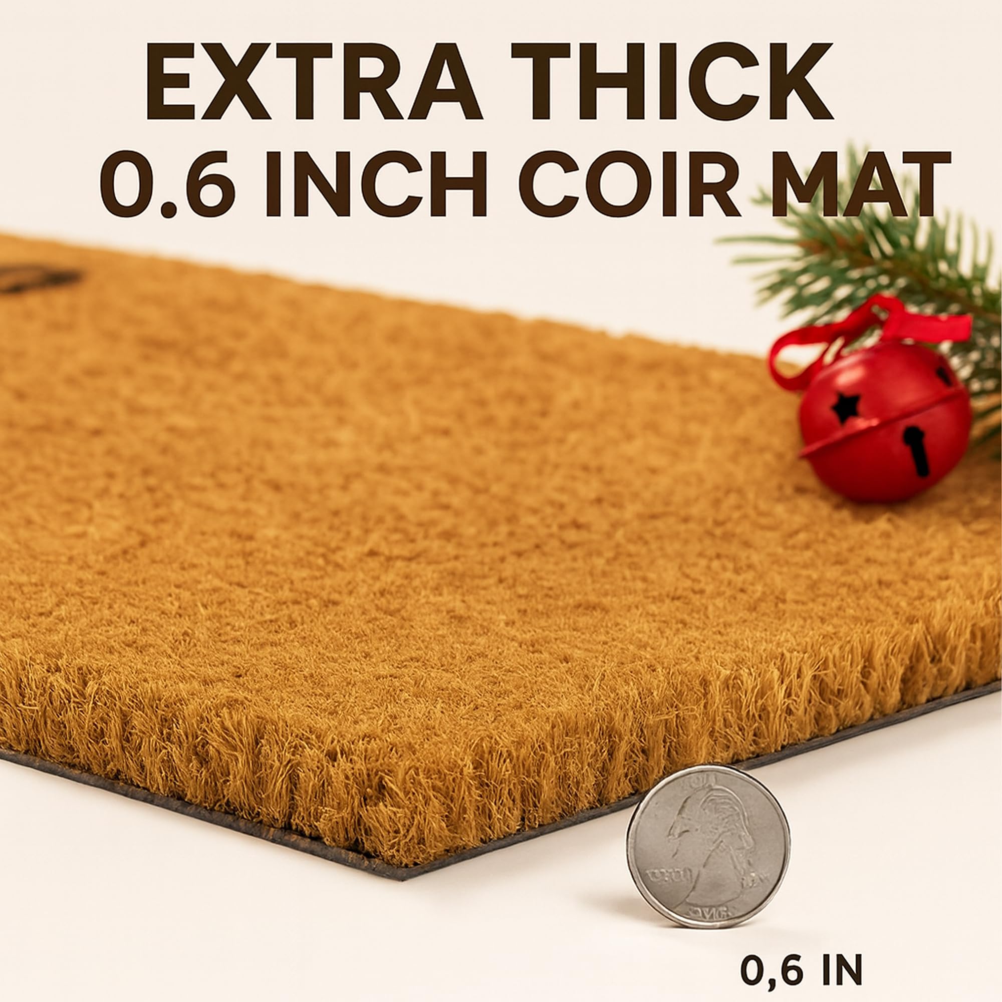 Fallovea Christmas Coir Doormat placed at entryway