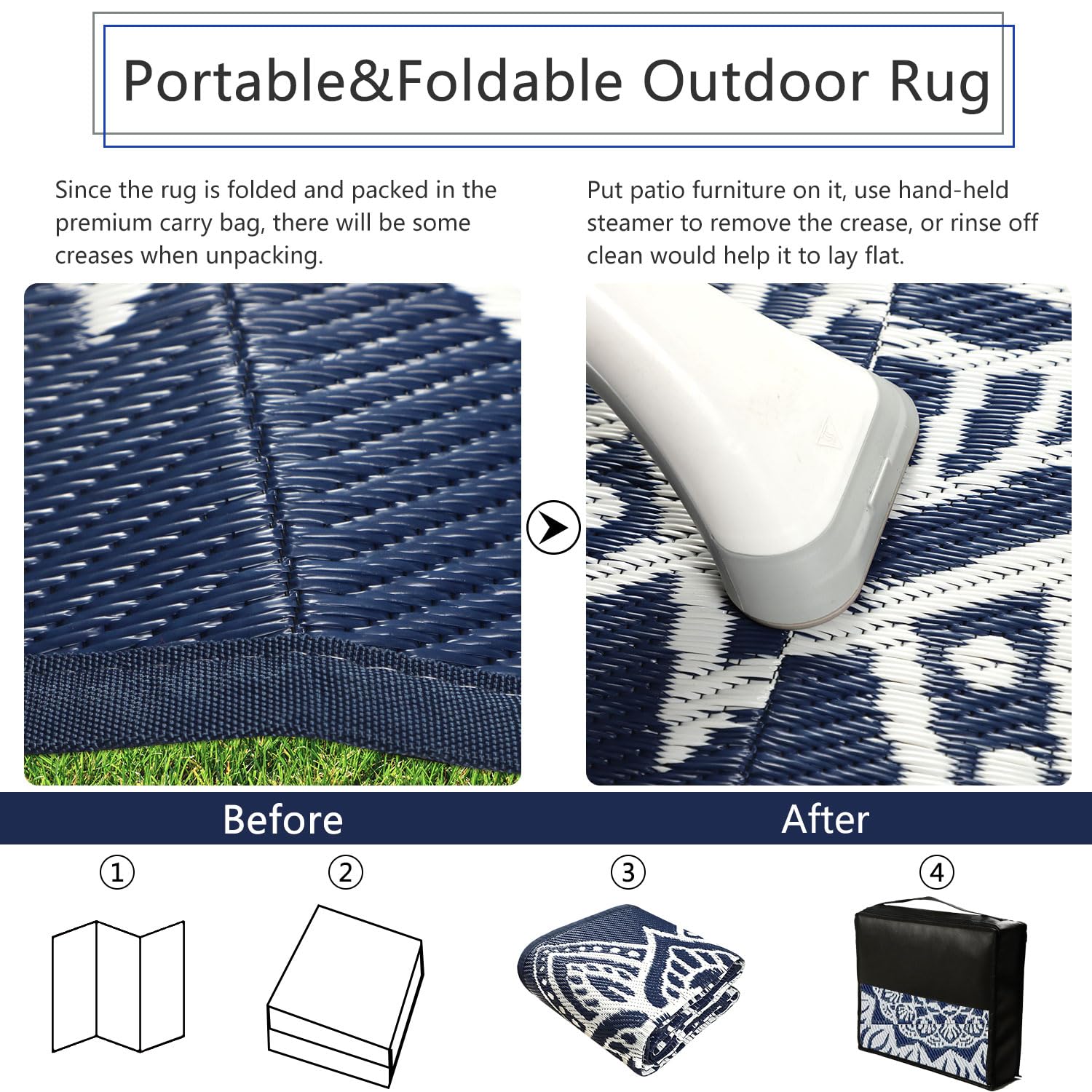 famibay lightweight outdoor rug laying flat