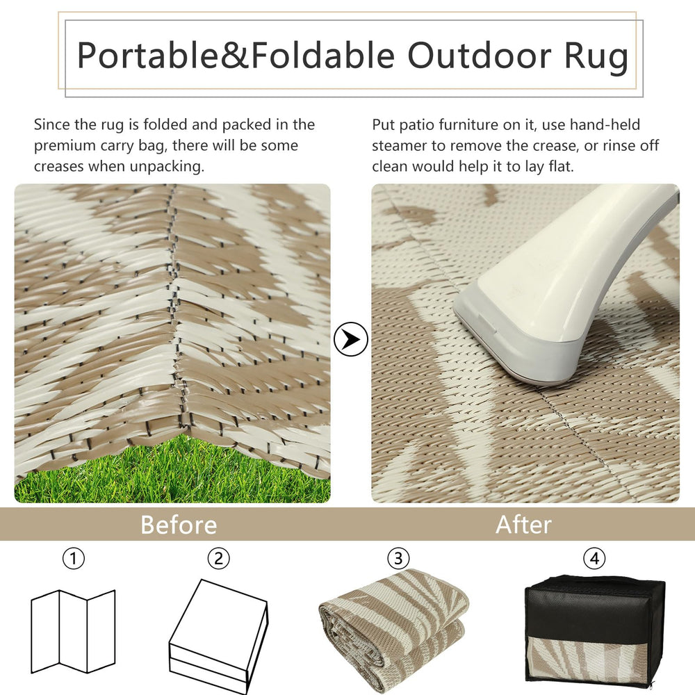 famibay Outdoor Rug 6x9 laid out on patio