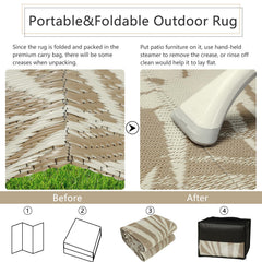 famibay Outdoor Rug 6x9 laid out on patio
