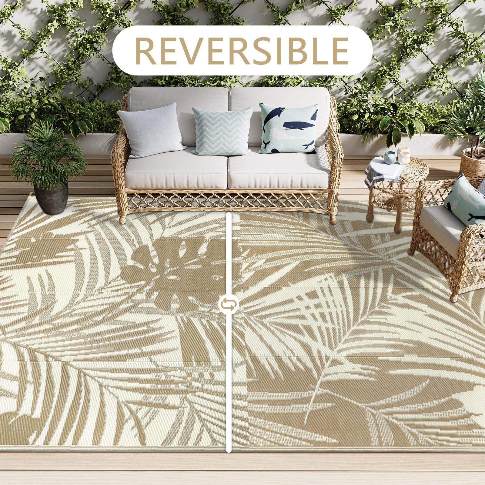 famibay Outdoor Rug 6x9 with metal stakes