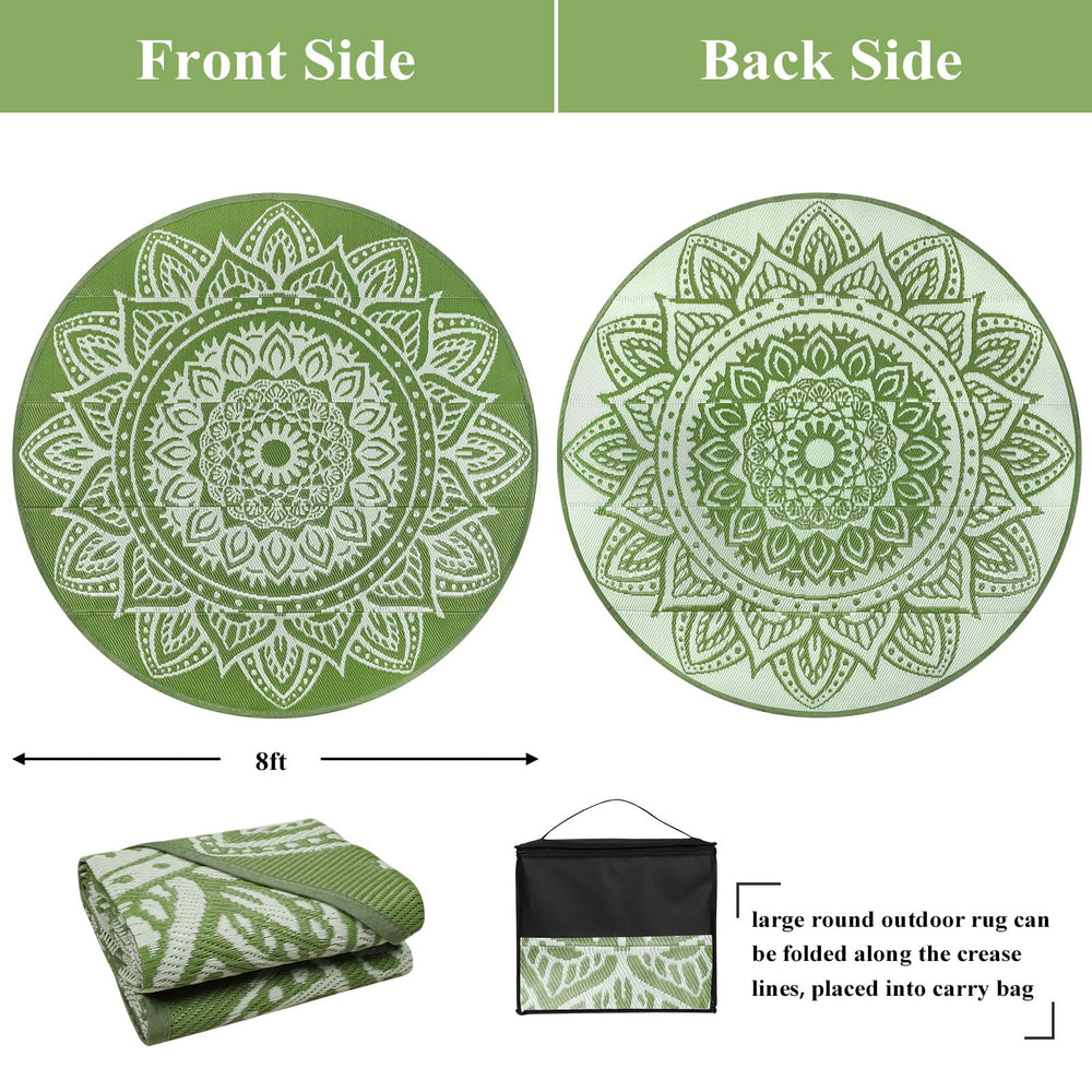 famibay outdoor rug folded with carrying bag for portability