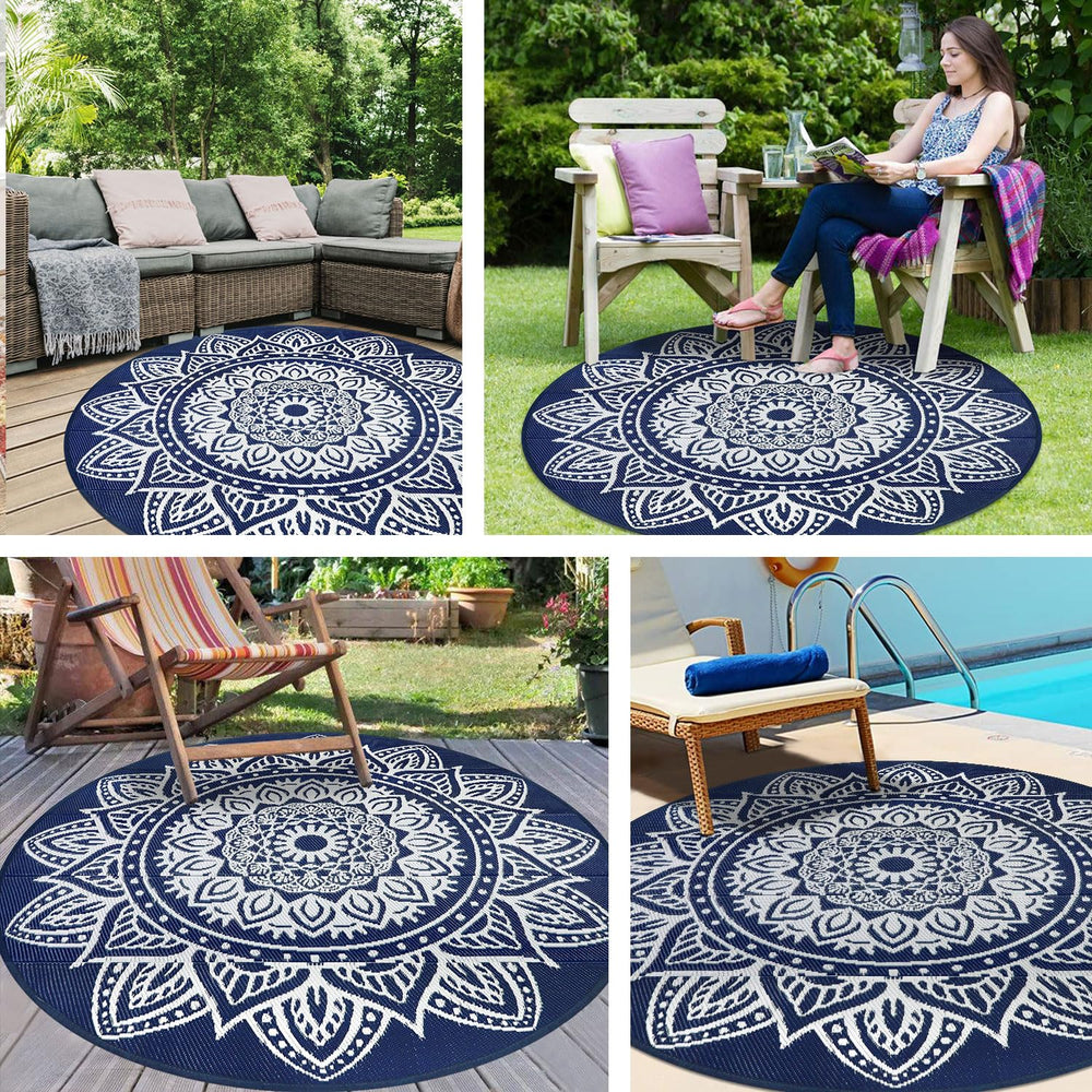famibay waterproof round rug close-up