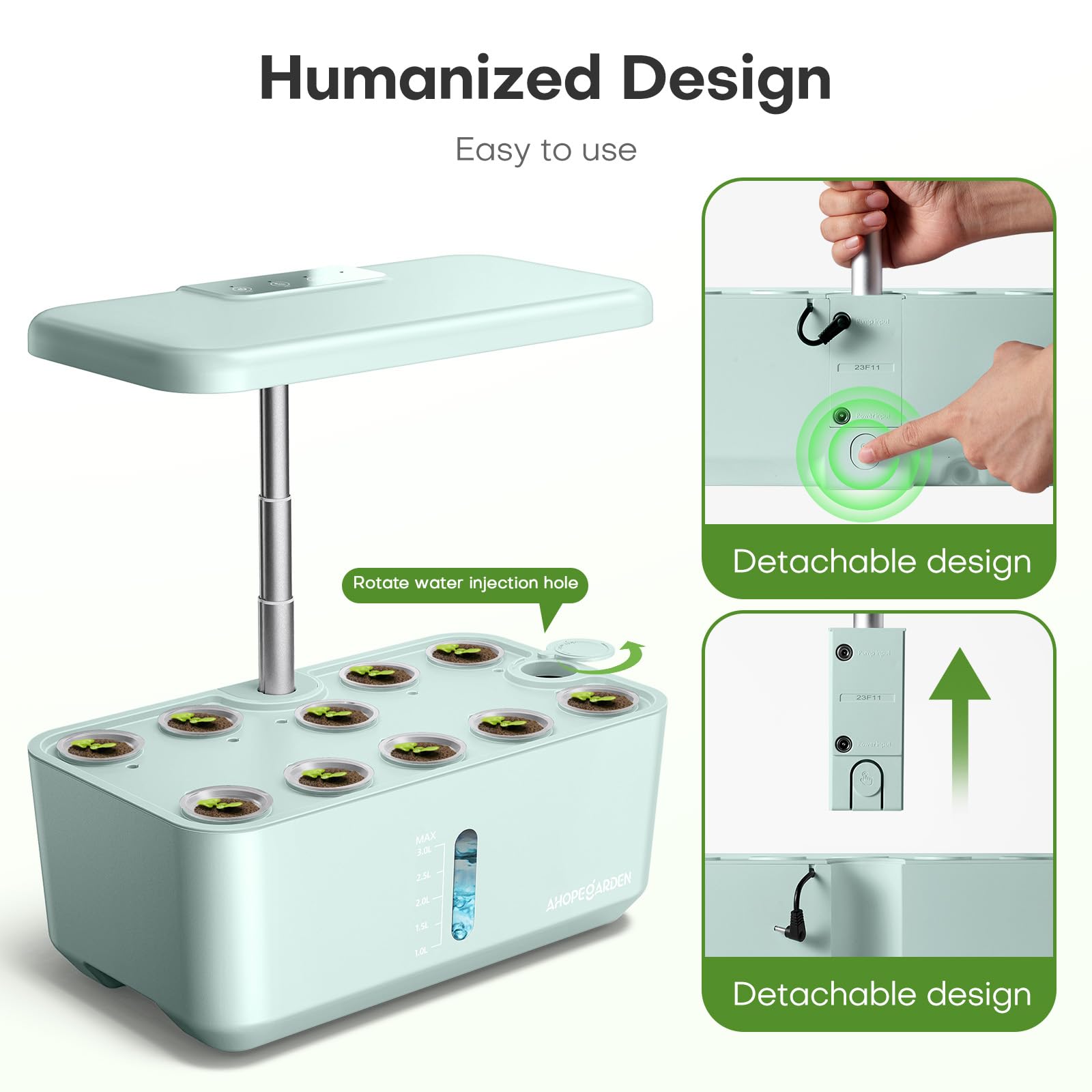Family planting together using Ahopegarden indoor gardening system