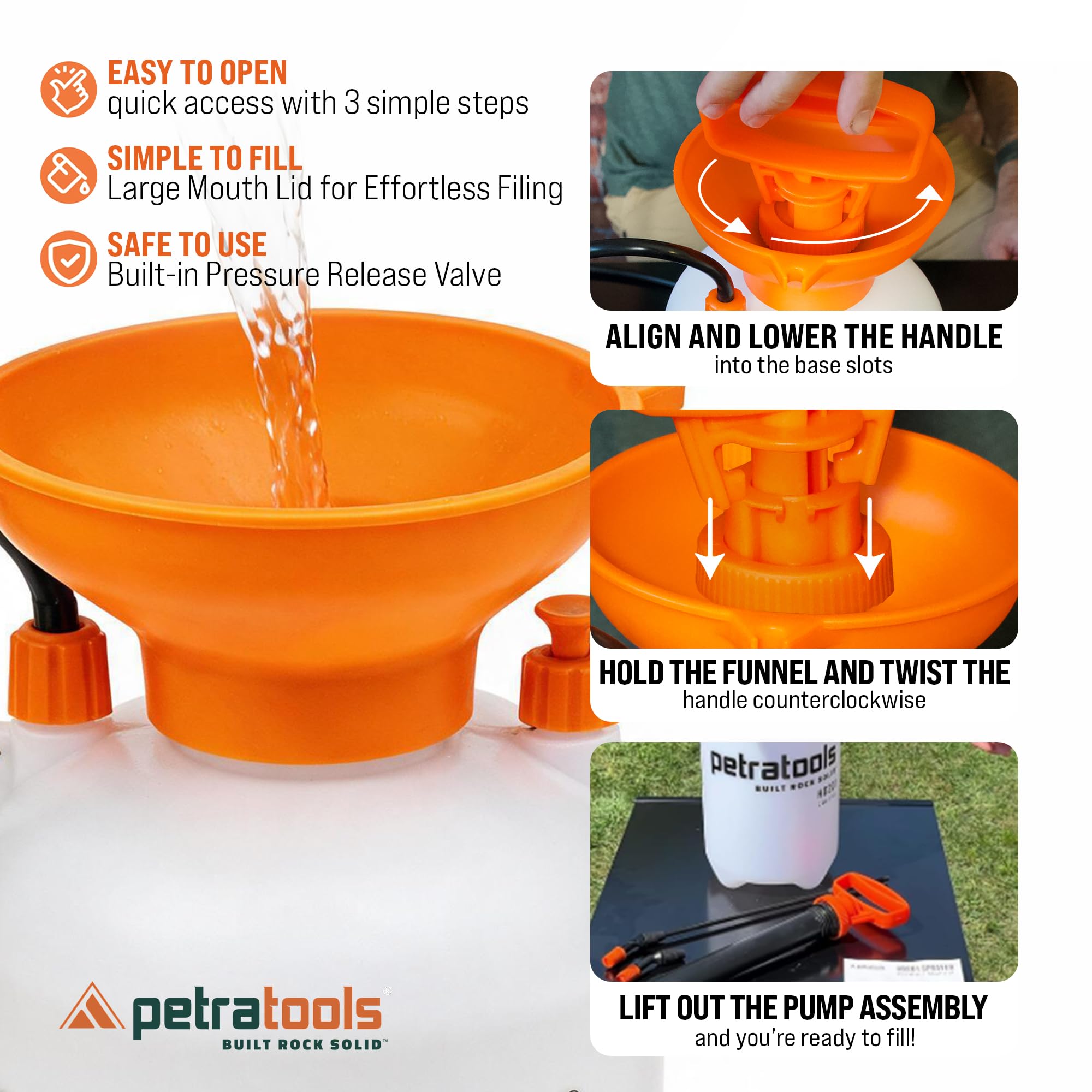 Fan nozzle of Petra Garden Pump Sprayer for wide coverage