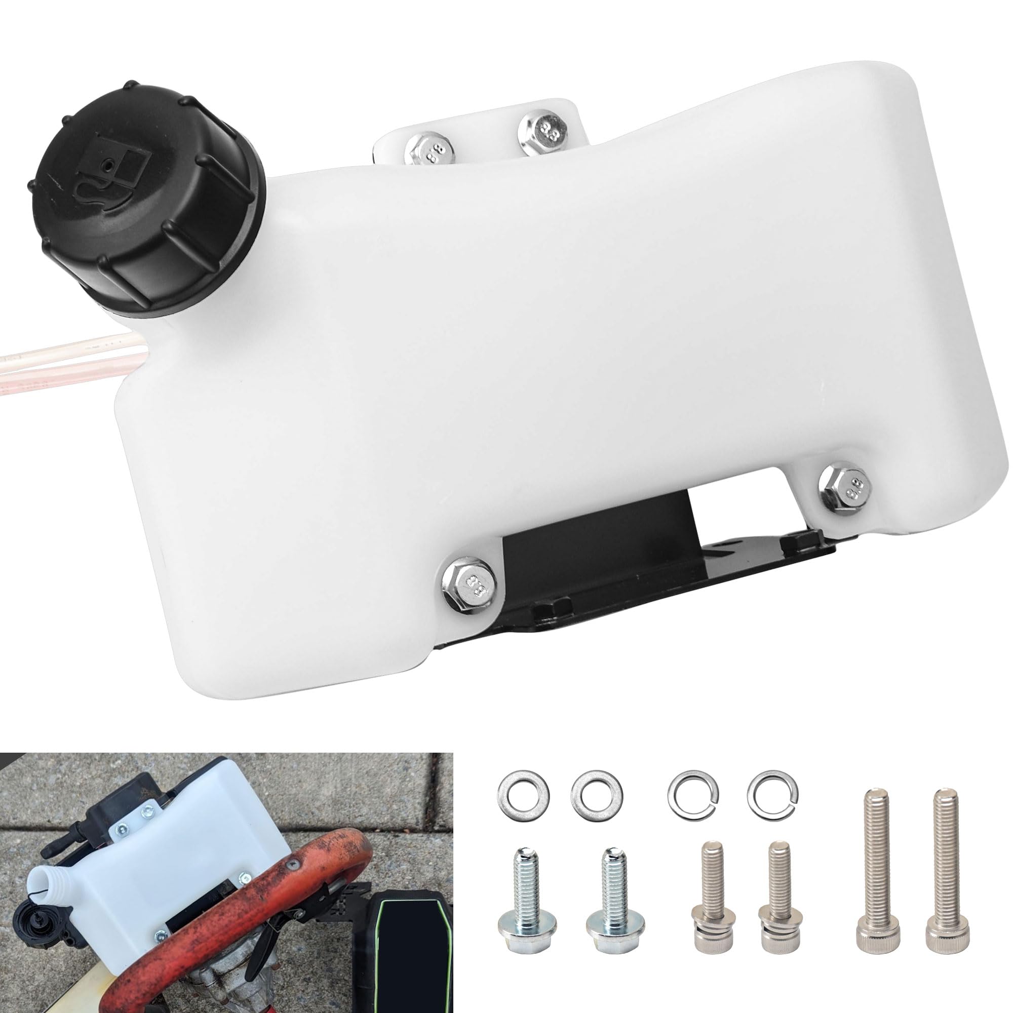 FancyTark Fuel Gas Tank Kit front view, durable plastic construction