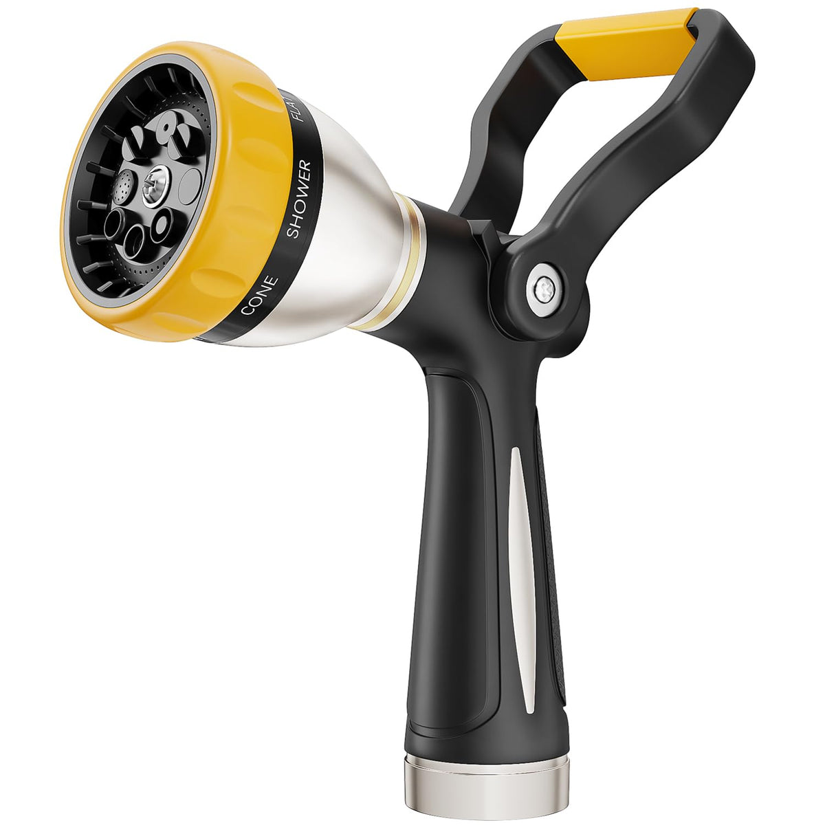 FANHAO Fireman Style Garden Hose Nozzle front view in yellow