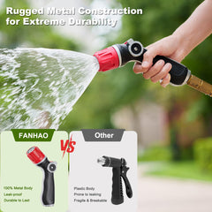 FANHAO Garden Hose Nozzle demonstrating powerful jet spray mode