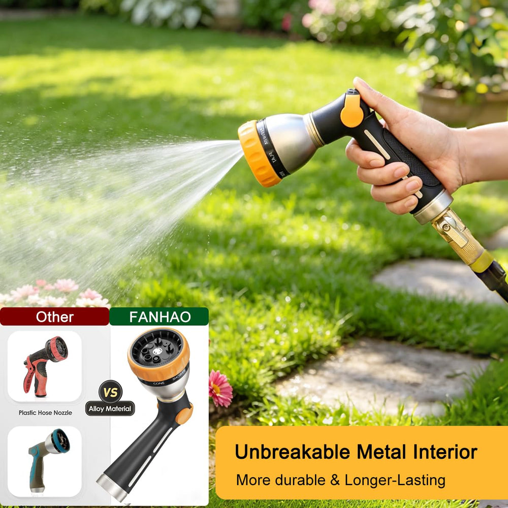 FANHAO Garden Hose Nozzle package contents including seals and instructions