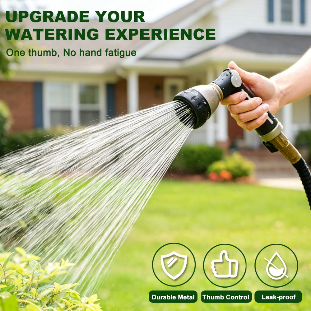 FANHAO Garden Hose Nozzle showing 8 spray patterns