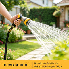 FANHAO Garden Hose Nozzle showing thumb controller for easy use
