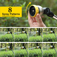 FANHAO Garden Watering Wand demonstrating 8 adjustable spray patterns