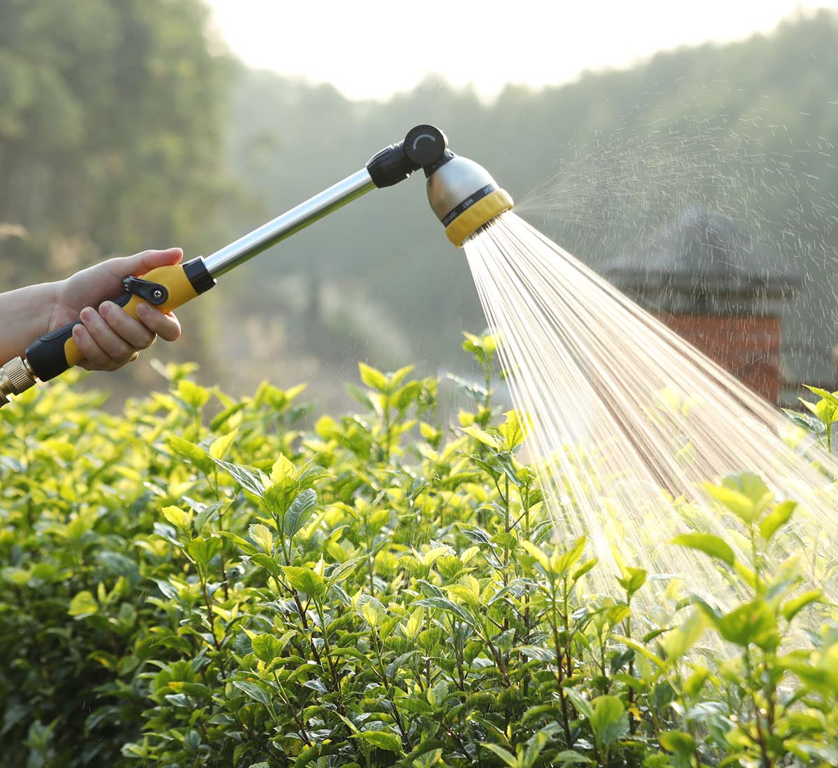 FANHAO Garden Watering Wand showing the 180-degree adjustable head