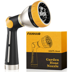 FANHAO Heavy Duty Garden Hose Nozzle with 8 Spray Patterns front view
