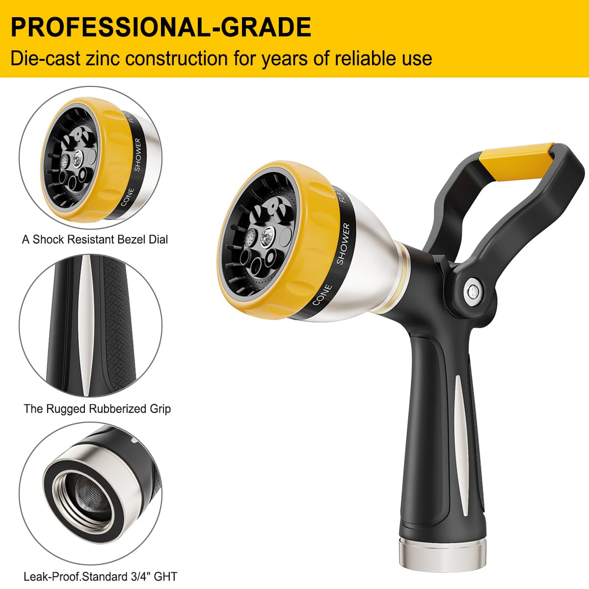 FANHAO hose nozzle attached to a garden hose