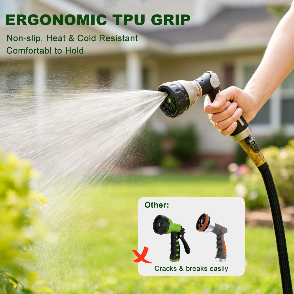 FANHAO Hose Nozzle in use watering garden