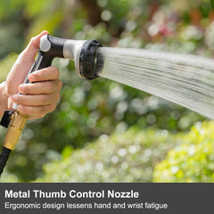 FANHAO hose nozzle showing thumb control feature