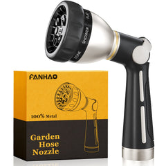FANHAO Metal Garden Hose Nozzle black model front view