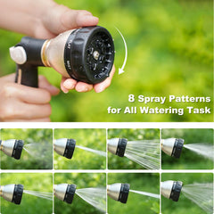FANHAO Metal Garden Hose Nozzle side view with rubber seals