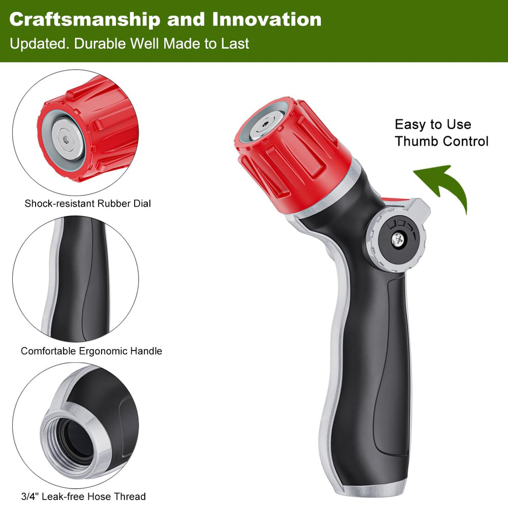 FANHAO Metal Hose Nozzle attached to garden hose in use