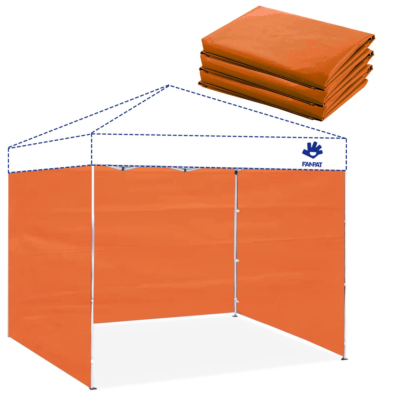 FANPAT 10x10 canopy orange sidewalls front view