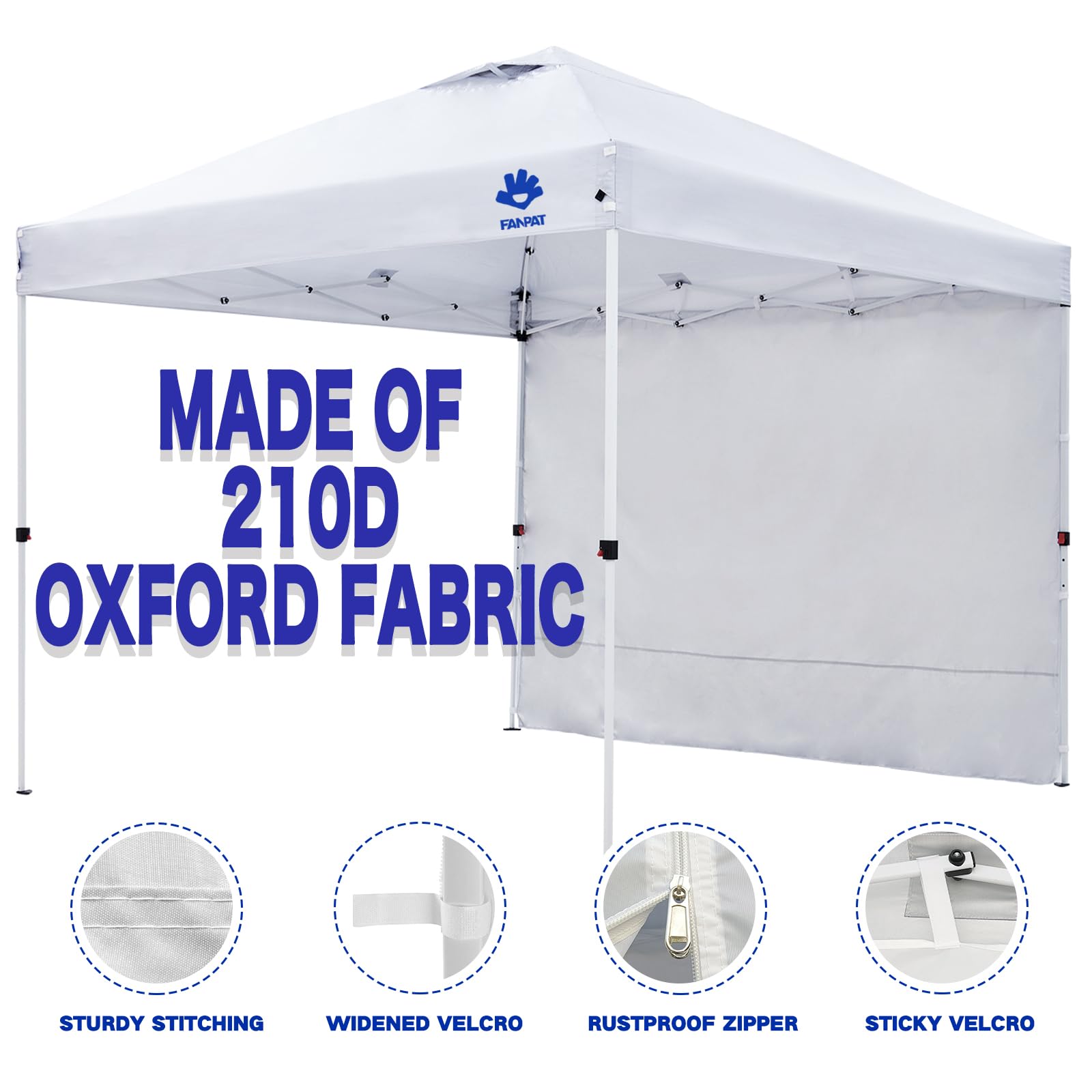 FANPAT sidewalls attached to canopy with velcro